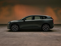 La vista laterale della nuova Volvo EX60 mette in risalto le proporzioni dinamiche di questo SUV elettrico di fascia alta.