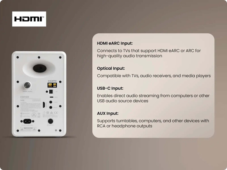 L'Edifier M90 offre un'ampia gamma di ingressi audio