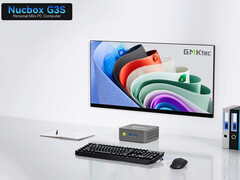 Il prezzo di NucBox G3S è di 139,99 dollari. Nella foto: un'immagine promozionale del mini PC. (Fonte immagine: GMK - modificata)