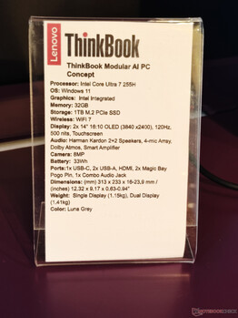 Specifiche del concept del PC modulare AI di Lenovo ThinkBook