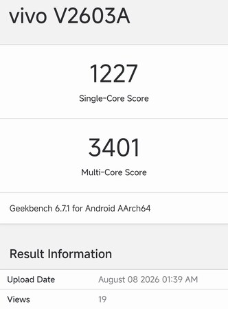La scheda Geekbench dell’iQOO Z11