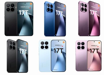 I rendering trapelati della serie Xiaomi 17T.