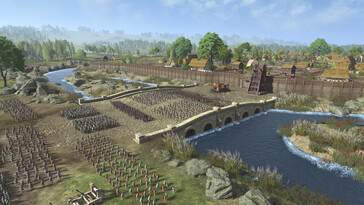 Un'immagine che raffigura un assedio in *A Total War Saga: Thrones of Britannia*.
