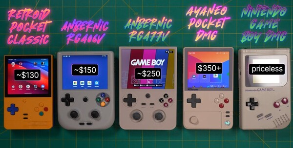 L'Anbernic RG477V è più grande di molti dei suoi rivali, ma ha anche un display piuttosto grande. (Fonte: Retro Game Corps)