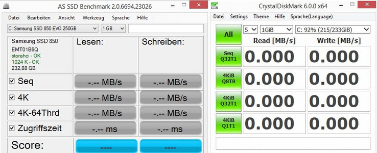 Due popolari benchmarks: AS SSD e CrystalDiskMark