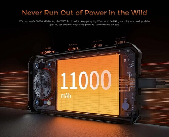 Lo smartphone rugged Oukitel WP53 Pro vanta un'enorme batteria da 11.000 mAh. (Fonte: Oukitel)