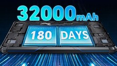 L'RT7 ha una batteria di dimensioni titaniche. (Fonte: Oukitel)