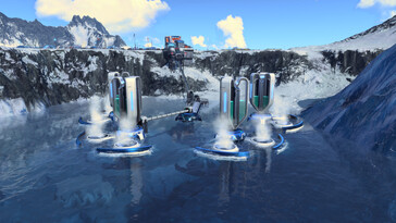 Un'immagine che mostra gli edifici nell'Anno 2205.