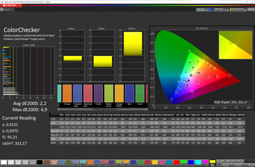Precisione del colore (spazio colore target: sRGB, profilo: naturale)