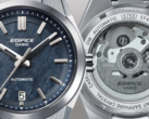 Nella foto - il Casio EFK-100D-2A con un quadrante blu testurizzato e il fondello trasparente per il movimento meccanico. (Fonte: Casio)
