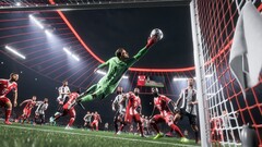 Un'immagine promozionale di EA Sports FC 26 che mostra una schermata di gioco con un gameplay. (Fonte: EA)