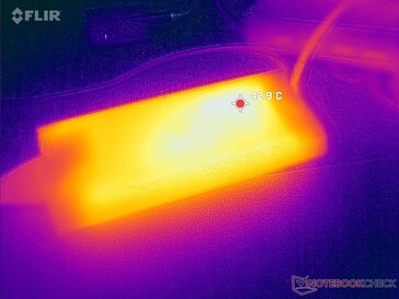 L'adattatore CA raggiunge oltre 43 C quando è sottoposto a un carico pesante