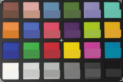 ColorChecker: la metà inferiore di ogni casella mostra il colore di riferimento.