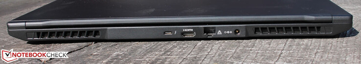 Lato Posteriore: RJ-45 (LAN), Thunderbolt 3/USB Type-C 3.1 Gen 2 (DisplayPort & G-Sync abilitata, no Power Delivery, HDMI 2.0 HDCP 2.2)