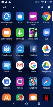 Drawer delle applicazioni che mostra soltanto alcune delle app preinstallate