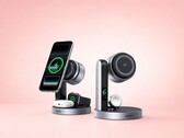 Il nuovo caricabatterie 3 in 1 combina la ricarica Qi2 da 25 W, un display e il supporto per Apple Watch.