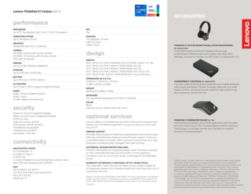 Specifiche del Lenovo ThinkPad X1 Carbon Gen 9