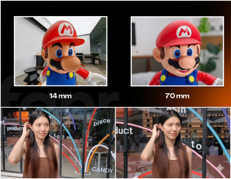 La differenza di distorsione è enorme - 1x (sinistra) vs. 3x zoom (destra).