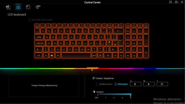 Centro di controllo: illuminazione della tastiera