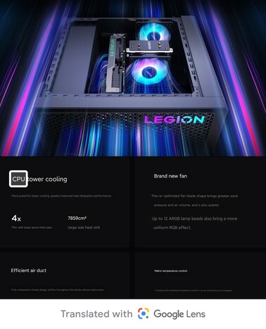 Sistema di raffreddamento del 2024 Legion Blade 7000K (Fonte: Lenovo)