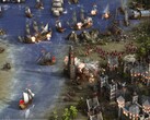 Un'immagine che mostra una battaglia navale in Cosacchi 3.