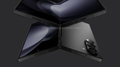 Un rendering di &quot;Galaxy Z Fold6&quot;. (Fonte: OnLeaks x SmartPrix)