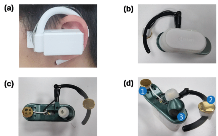 Due prototipi dell'indossabile Samsung Ear-EEG. (Fonte: Samsung)