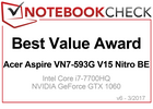 Best Value Award Marzo 2017: Acer Aspire V15 Nitro BE VN7-593G
