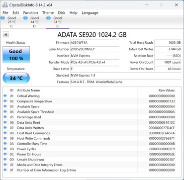 ADATA SE920 funziona con PCIe 4.0 x4
