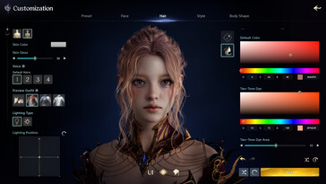 Nell'immagine: l'editor del personaggio in AION 2.