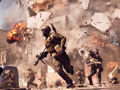 Immagine che mostra una squadra in fuga da un&#039;esplosione in Battlefield 6. (Fonte immagine: DICE)