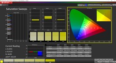 Sweep di saturazione CalMAN (spazio colore di riferimento sRGB)