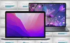 Il MacBook Pro 13 con M2 2022 Apple ha sfruttato il suo vantaggio ARM contro il Dell XPS 13 Plus. (Fonte immagine: Apple, Dell, Max Tech - modificato)