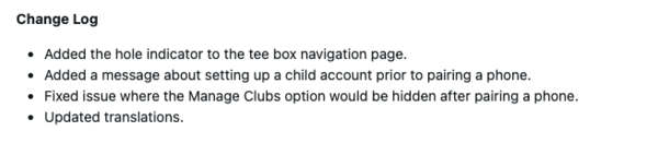 Le note di rilascio per il software di sistema Garmin Approach J1 versione 8.09