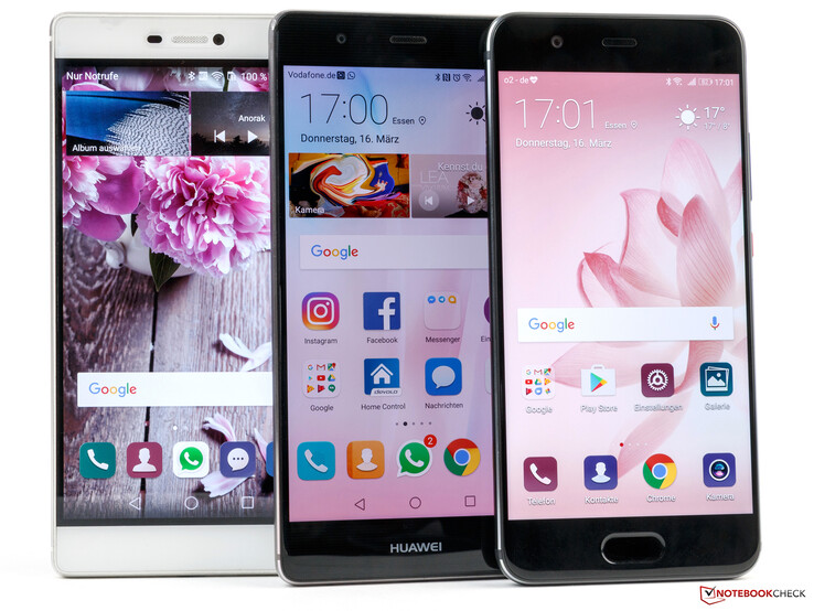 Terza generazione (da sinistra a destra): Huawei P8, P9 e il nuovo P10.