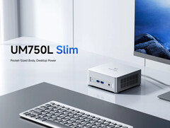 Il Minisforum UM750L Slim è disponibile in un&#039;unica opzione di colore argento con un pulsante di accensione a contrasto. (Fonte: Minisforum)