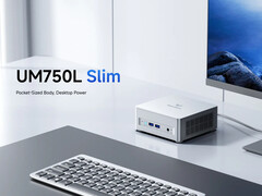 Il Minisforum UM750L Slim è disponibile in un'unica opzione di colore argento con un pulsante di accensione a contrasto. (Fonte: Minisforum)