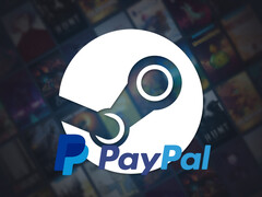 Viene mostrato lo sfondo di Steam con il logo PayPal (Fonte immagine: Steam, PayPal con modifiche)