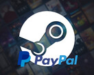 Viene mostrato lo sfondo di Steam con il logo PayPal (Fonte immagine: Steam, PayPal con modifiche)
