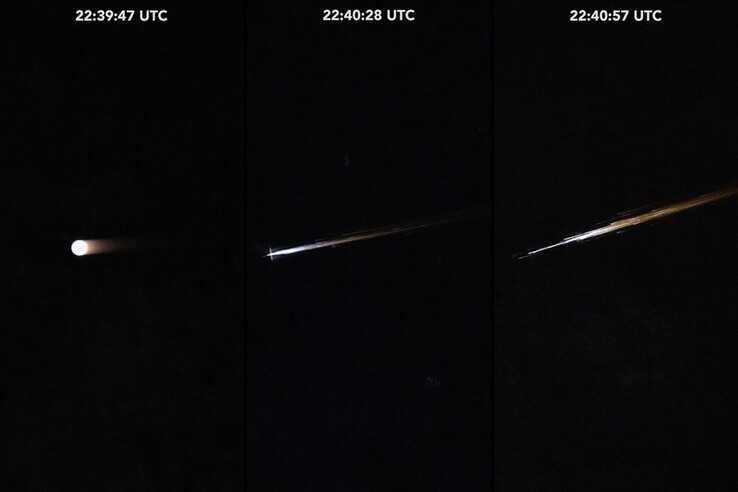Un'immagine che mostra le palle di fuoco catturate da Chris Williams nell'atmosfera.