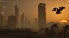 Redrock al tramonto con l'aereo a lancio verticale sopra di noi (Fonte: Build A Rocket Boy)