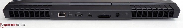 Lato posteriore: RJ45-LAN, Mini-DisplayPort 1.2, HDMI 2.0, Thunderbolt 3, Graphics Amplifier, alimentazione