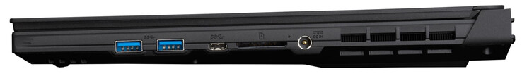 Lato destro: 2x USB 3.2 Gen 1 (Type-A), 1x Thunderbolt 4, lettore di schede di memoria (SD), alimentazione