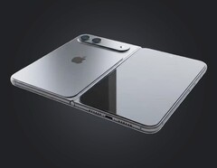Secondo quanto riferito, l'iPhone Fold di Apple debutterà con un rapporto d'aspetto insolitamente ampio. (Fonte immagine: iPhone-Ticker, modificato)