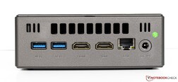Lato posteriore: 2x USB 3.0, 2x HDMI, GBit LAN, connettore di rete