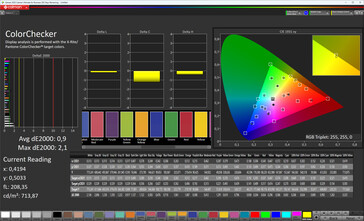 Precisione del colore (modalità di visualizzazione: Pro, spazio colore di destinazione: sRGB)