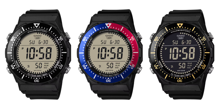 Da sinistra a destra: gli orologi Casio AE1700H-1AV, AE1700H-1A2V e AE1700H-1BV. (Fonte immagine: Casio)