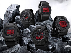 Tutti i 5 orologi della serie Casio Black and Bold Red illustrati nell'immagine. (Fonte immagine: Casio)