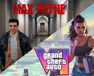 Viene mostrato il banner di Max Payne e GTA VI (Fonte: Steam, Rockstar Games con modifiche)