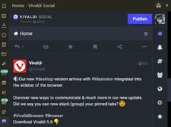 Pannello Mastodon in Vivaldi 5.6 (Fonte: Own)